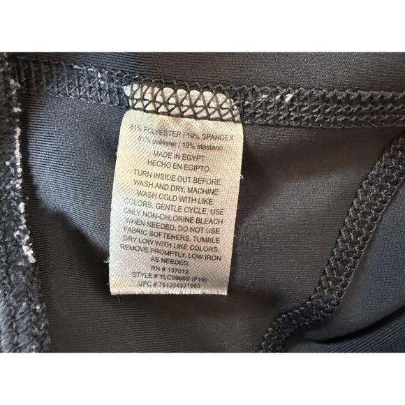 Marika Sport Crop Athletic Leggings M Gray Asphalt Embossed Layered Stripes - Picture 4 of 7